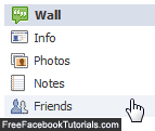 Access friends list on a Facebook profile