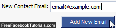 Add new contact email address in your Facebook account