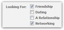 Choose the type of relationships you want to find on Facebook