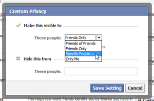 Configure custom privacy settings for your Facebook friends list