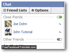 Friends list in the Facebook Chat client