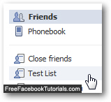 Select the friends list you want to delete from Facebook Chat