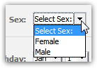Select a gender of male or female in Facebook