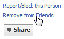 Click on "Remove from Friends" to delete this Facebook friend