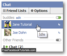 Appear idle before invisible and offline in Facebook Chat