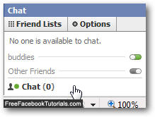 Click to manually hide the Facebook Chat client temporarily