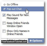 Click "Pop out Chat" to open the Facebook Chat client in a new browser window