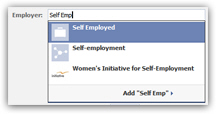 Enter your job and company information on Facebook
