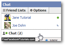 Facebook Chat icons next to your friends names
