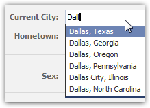 Facebook finding cities that match your location