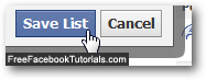 Save and add a new friend to a friends list in Facebook