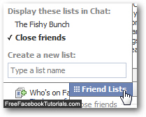 Show hidden friends lists in Facebook Chat