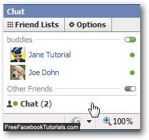Show online available Facebook friends in Chat