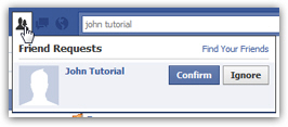 Confirm or ignore friend requests on Facebook