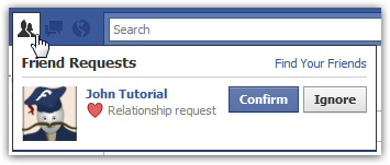 Confirm or ignore relationship status on Facebook