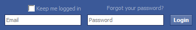 Facebook login form and sign in settings