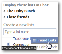 friends list names displayed in Facebook Chat client