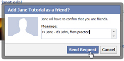 Send friend request (friendship) on Facebook