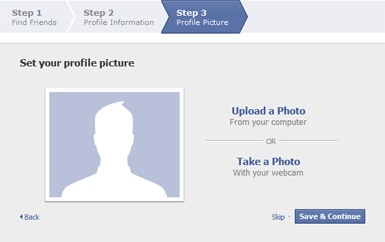Set the profile picture for your Facebook account