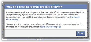 Why do you need this information to create a Facebook account?
